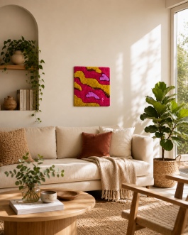 Tableau Tufting Relief « A Mar » – Mari Jinkings (55×46 cm)