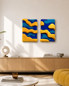 Diptyque Tableau Tufting « Ouro Azul » – Mari Jinkings