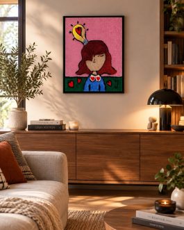 Tableau Tufting « L&rsquo;étincelle » – Mari Jinkings (81×65 cm)
